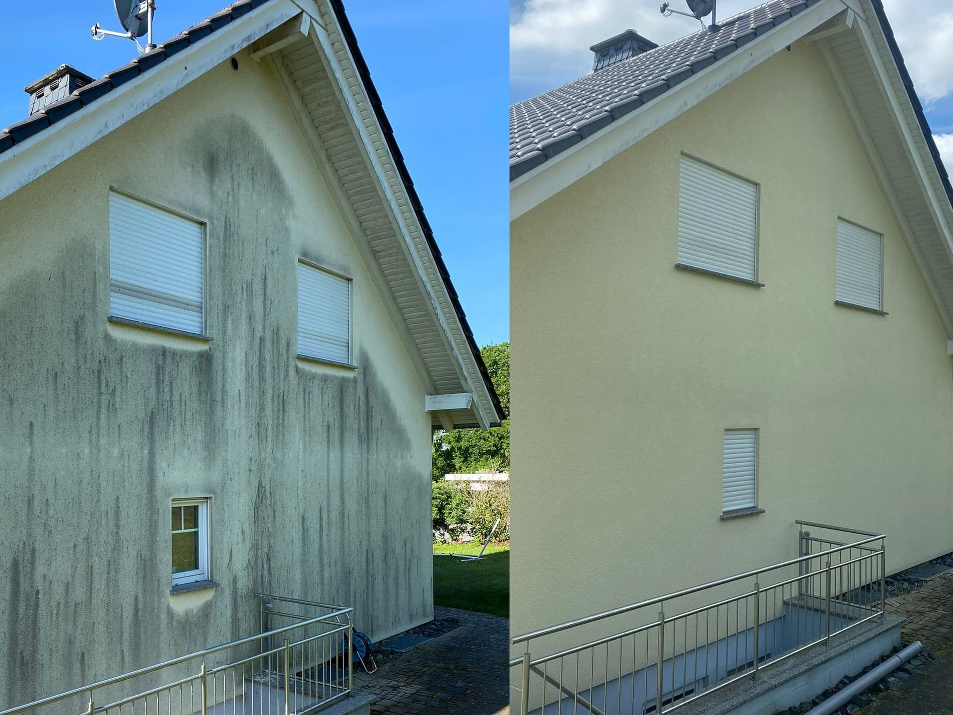 Hausfassade – vor und nach der Aufbereitung